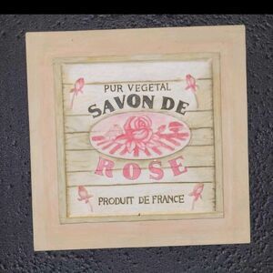 French Ceramic Plaque Rose Pink Colors